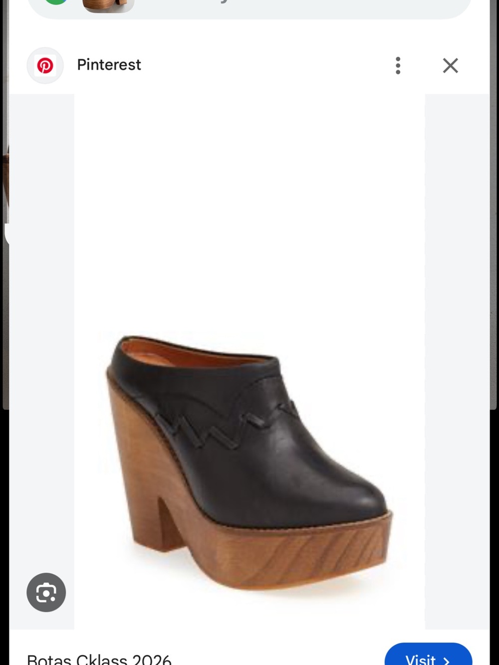Free People Black Leather Platform Clog Mules with Wood Heel